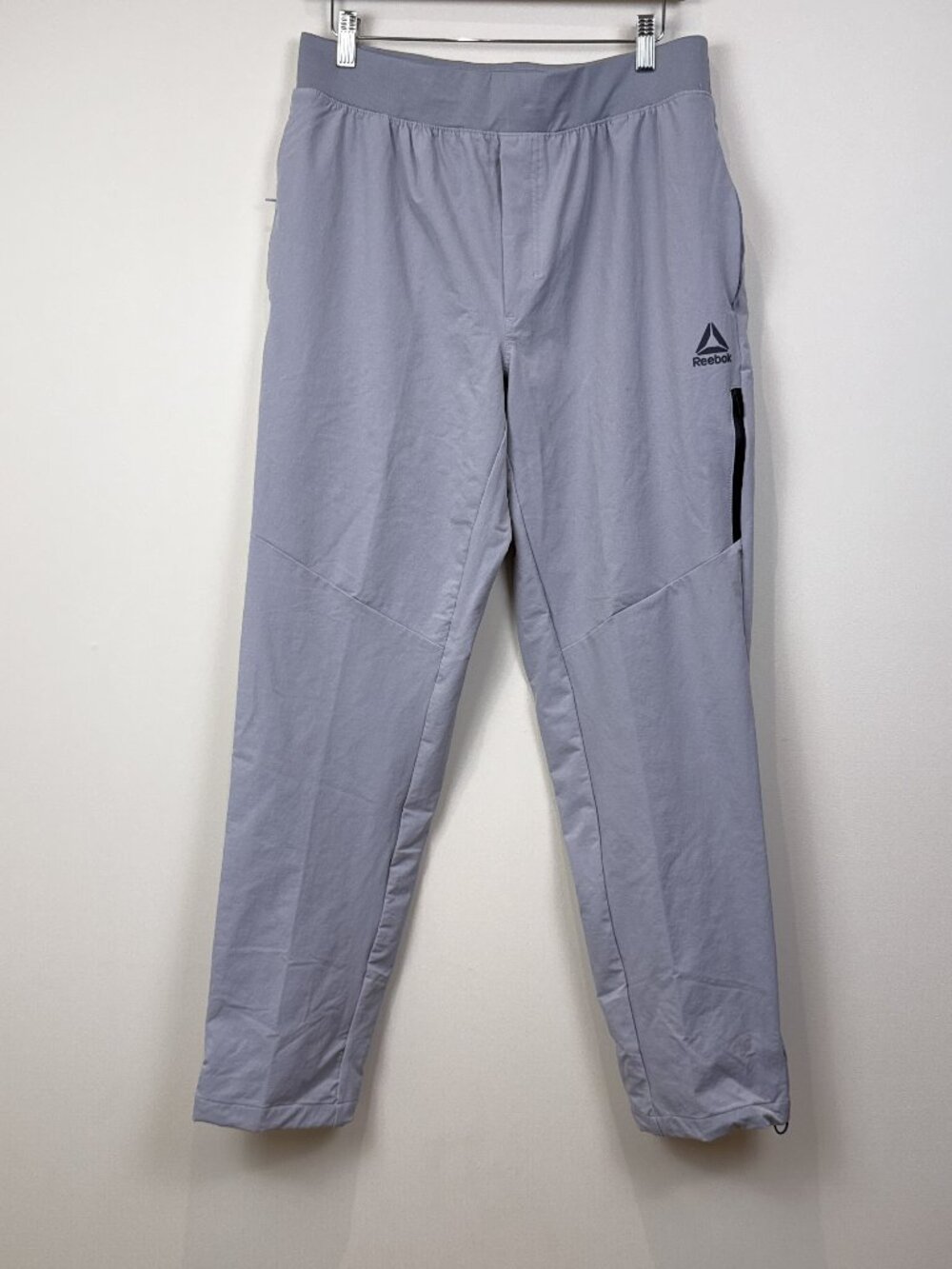 Reebok Mens Medium Grey Nylon Stretch Athletic Performance Jogger Pants M